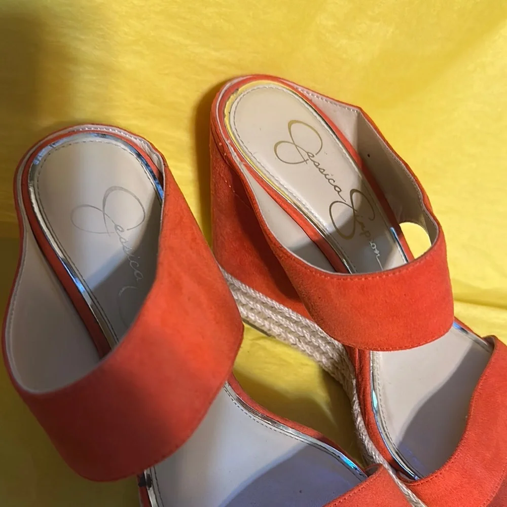 Jessica Simpson Red Espadrille Woven Sole - Picture 2 of 6
